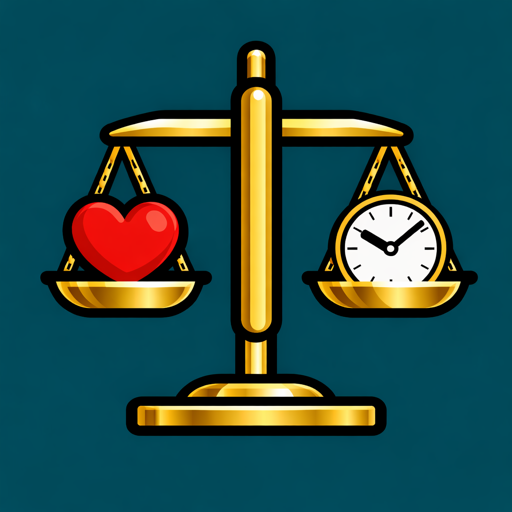 Significance Balance app icon: a brass balance scale weighing a heart against a clock